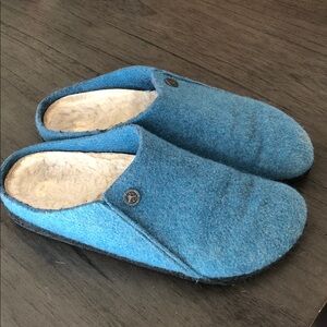 Birkenstock Blue Felt Slip-On Clog